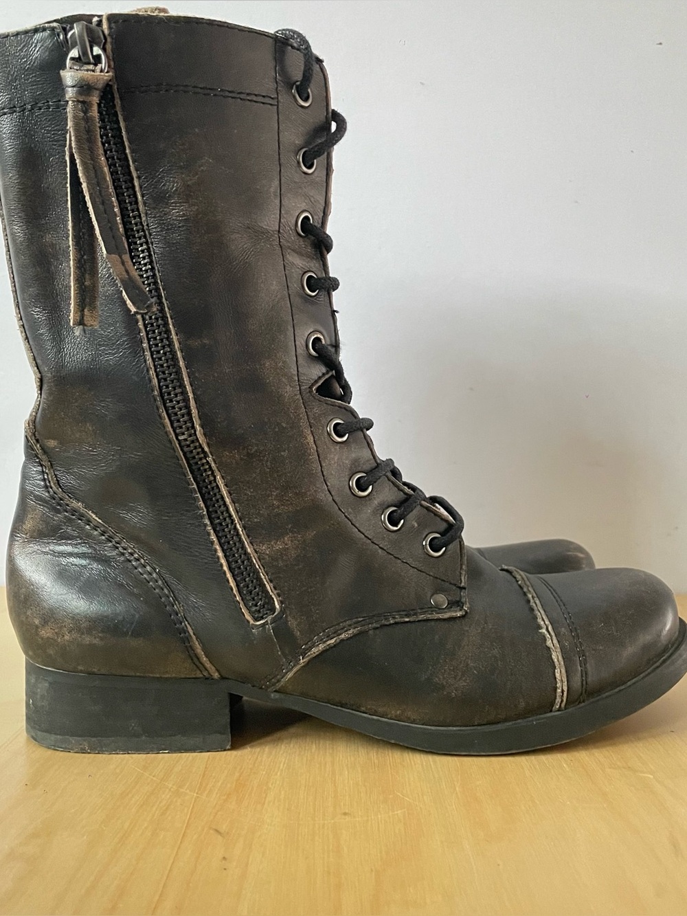 ALDO Lace-up Leather Combat Boots | US 7